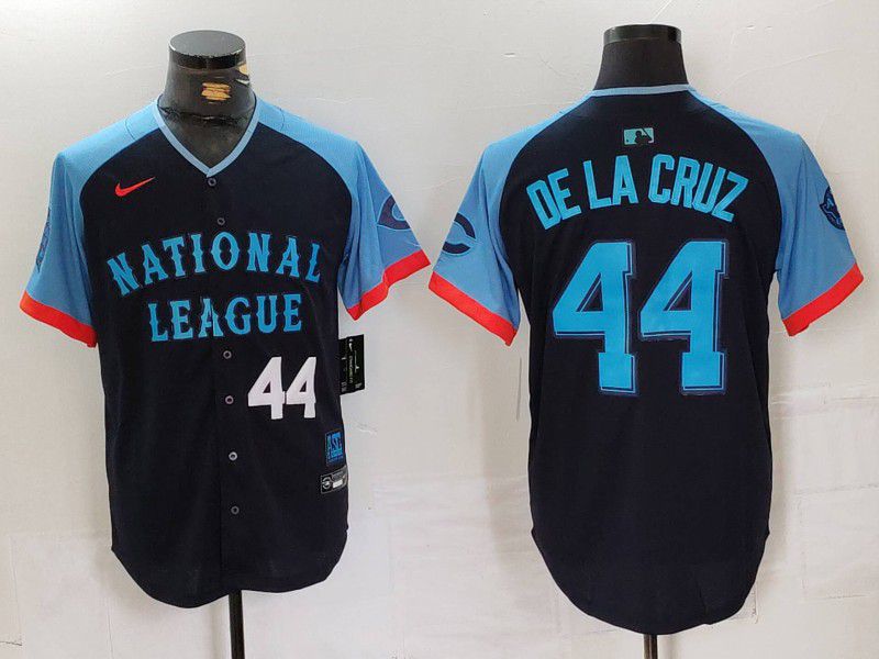 Men Cincinnati Reds 44 Delacruz Blue All star 2024 Nike MLB Jersey style 2